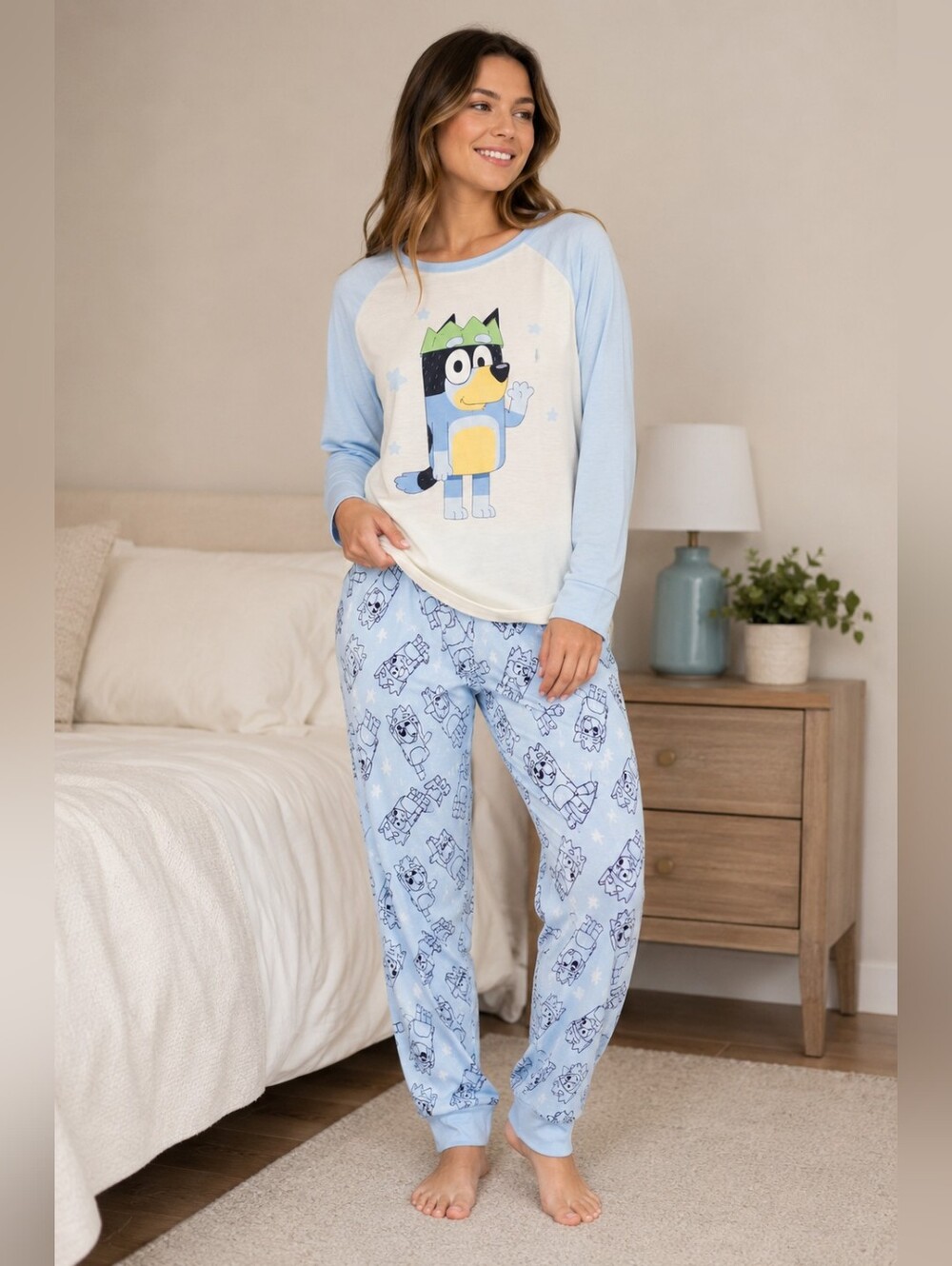 Bluey Pajama Set Large Blue Cartoon Sleep Set Jammies Family Matching NWT